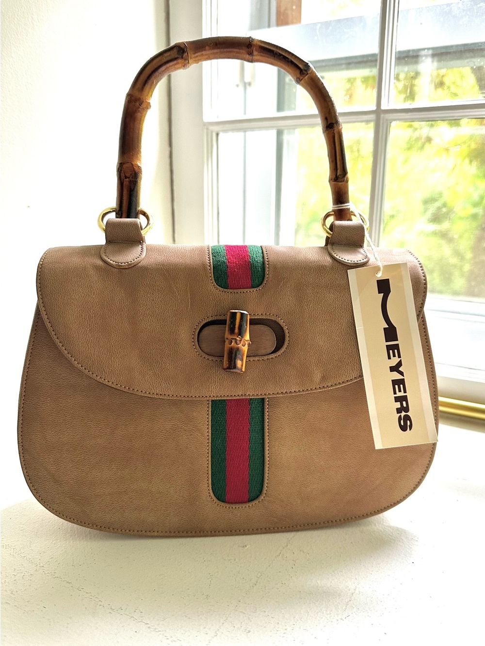 Vintage Meyers Bamboo Handle Handbag